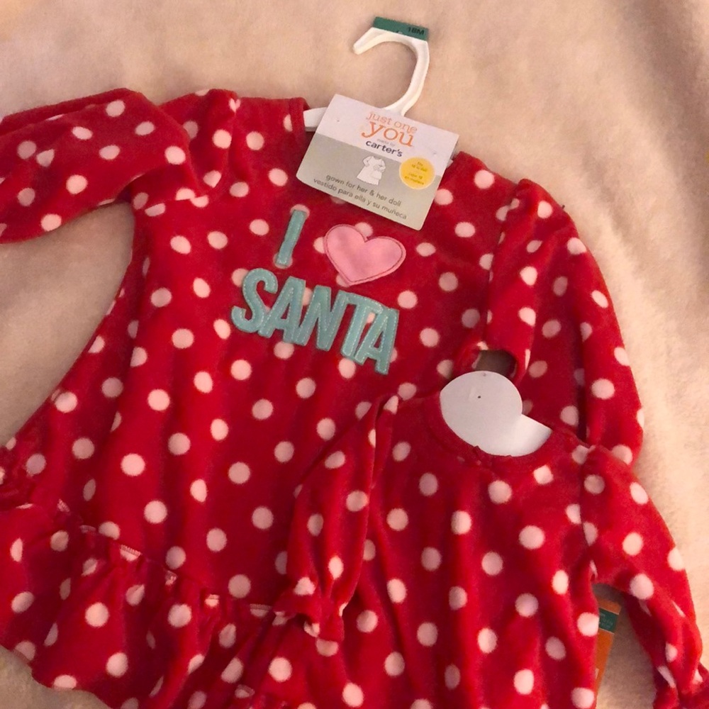 Christmas matching nightgown for girl & 18” doll